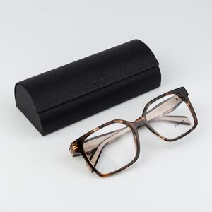 Prada Women Eyeglasses Havana Caramel Square PRB03V 07R1O1 NEW AUTHENTIC